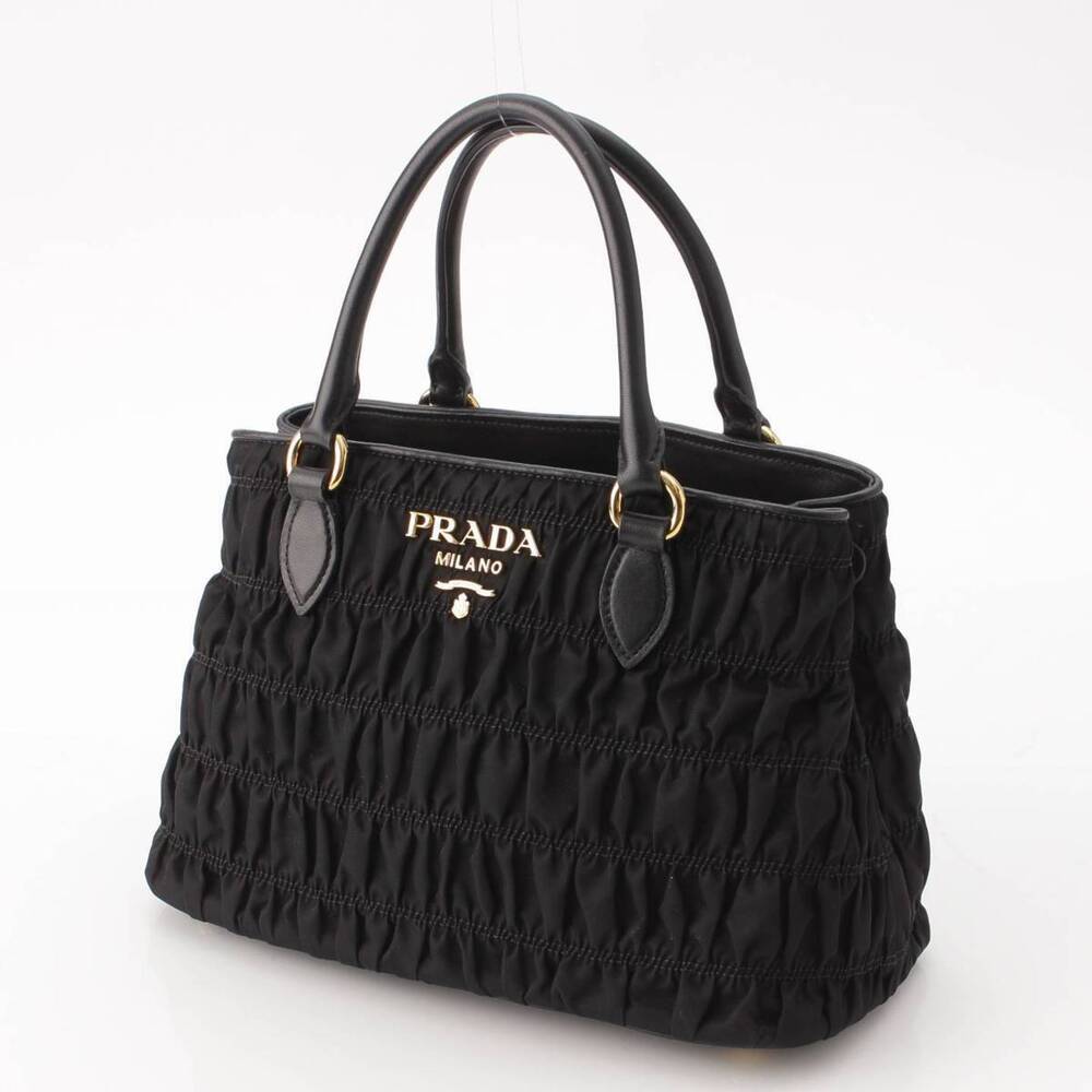 Prada Bag Logo Handbag Black Shoulder